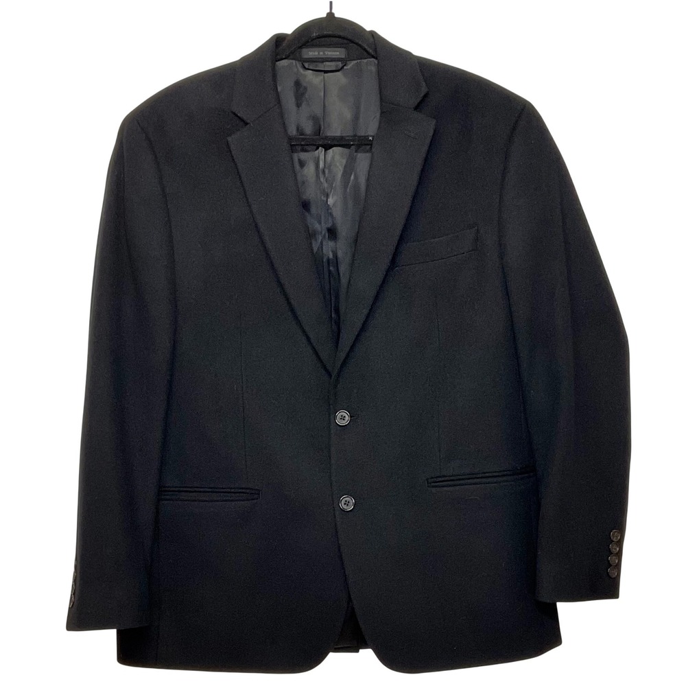 Lauren Ralph Lauren men's sport coat jacket blazer wool cashmere silk 43 R black